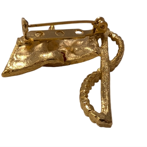 FLAG American Brooch USA Enamel Gold Red White Blue Lapel Pin Old Glory - Picture 5 of 8